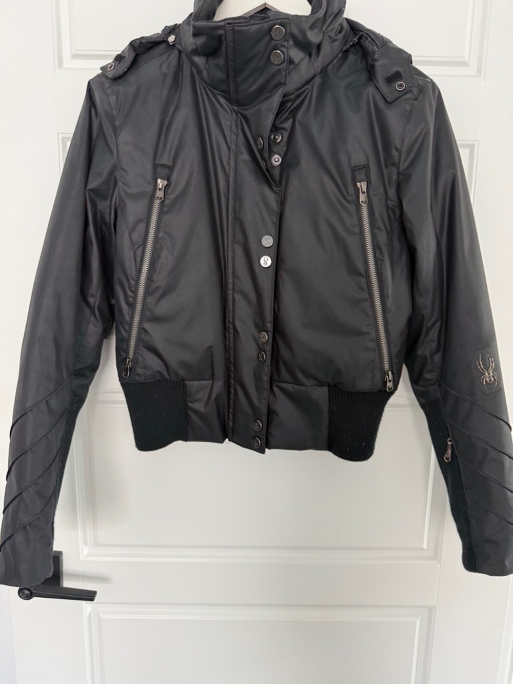 Spyder Black Women's Bomber Jacket with Zip Pockets